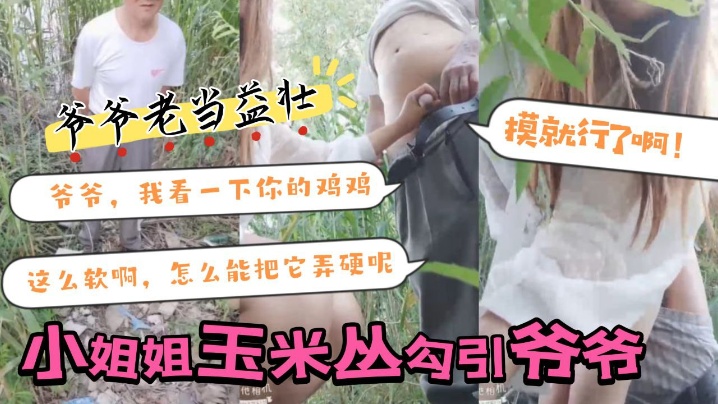 【小姐姐玉米丛勾引 爷爷】：爷爷，我看一下你的鸡鸡，这么软啊，怎么能把它弄硬呢，摸就行了啊！